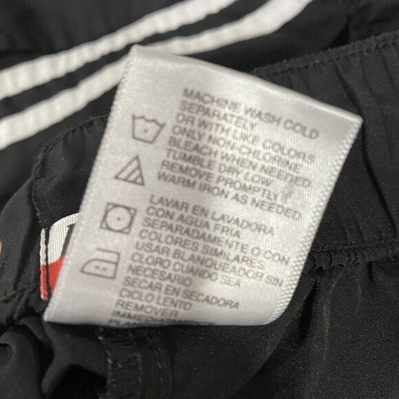 DANSKIN Black Poly Shorts Size Small White Stripes Activewear Running - Picture 6 of 7